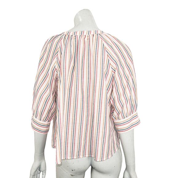 XiRENA Women's Pullover Blouse Multi color Stripe Half Sleeve size XS - Picture 4 of 8